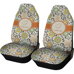 Swirls & Floral Car Seat Covers (Set of Two) (Personalized)