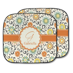 Swirls & Floral Car Sun Shade - Two Piece (Personalized)