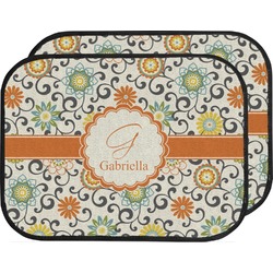 Swirls & Floral Car Floor Mats (Back Seat) (Personalized)