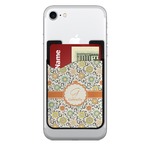 Swirls & Floral 2-in-1 Cell Phone Credit Card Holder & Screen Cleaner (Personalized)