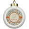 Swirls & Floral Ceramic Ball Ornament (Personalized)