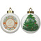 Swirls & Floral Ceramic Christmas Ornament - X-Mas Tree (APPROVAL)