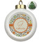 Swirls & Floral Ceramic Christmas Ornament - Xmas Tree (Front View)