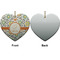 Swirls & Floral Ceramic Flat Ornament - Heart Front & Back (APPROVAL)