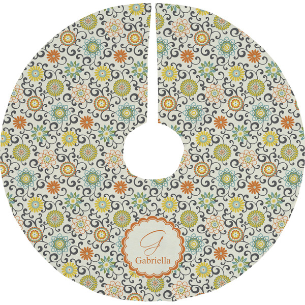 Custom Swirls & Floral Tree Skirt (Personalized)