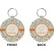 Swirls & Floral Circle Keychain (Front + Back)