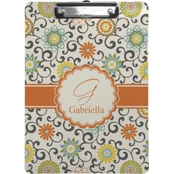 Swirls & Floral Clipboard (Letter Size) (Personalized)