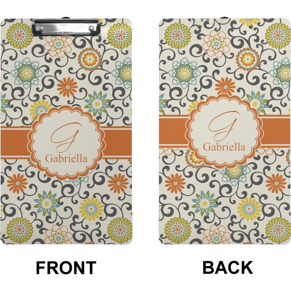 Swirls & Floral Clipboard (Legal) (Front + Back)