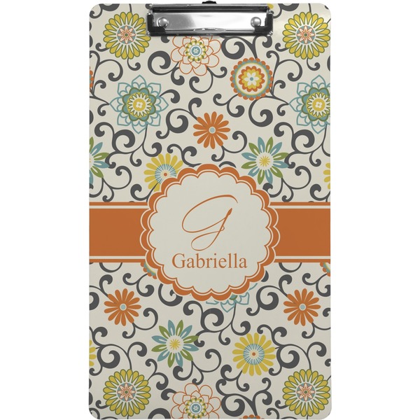 Custom Swirls & Floral Clipboard (Legal Size) (Personalized)