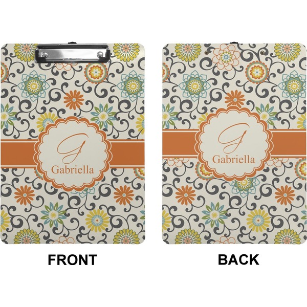 Swirls & Floral Clipboard (Letter) (Front + Back)