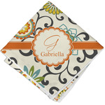 Swirls & Floral Cloth Napkin w/ Name and Initial