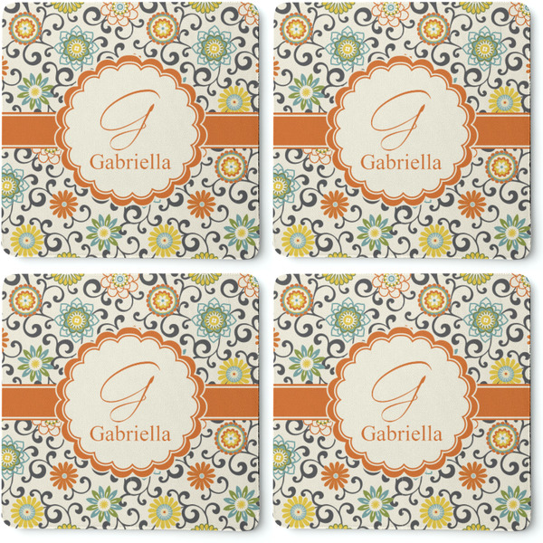 Swirls & Floral Coaster Rubber Back - Apvl