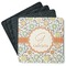 Swirls & Floral Square Rubber Backed Coasters - Set of 4 (Personalized)