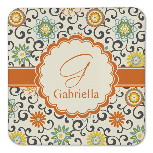 Swirls & Floral Coaster Set - FRONT (one)