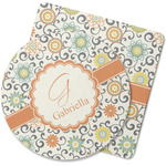 Swirls & Floral Rubber Backed Coaster (Personalized)