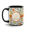 Swirls & Floral Coffee Mug - 11 oz - Black