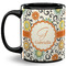 Swirls & Floral Coffee Mug - 11 oz - Full- Black