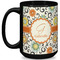 Swirls & Floral Coffee Mug - 15 oz - Black Full