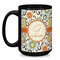Swirls & Floral Coffee Mug - 15 oz - Black