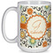 Swirls & Floral Coffee Mug - 15 oz - White Full