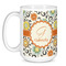Swirls & Floral Coffee Mug - 15 oz - White
