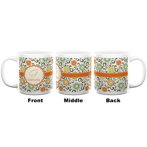 Swirls & Floral Coffee Mug - 20 oz - White APPROVAL