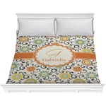 Swirls & Floral Comforter - King (Personalized)