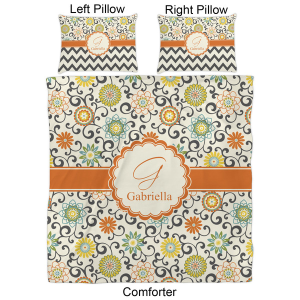 Swirls & Floral Comforter Set - Queen - Approval
