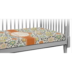 Swirls & Floral Crib Fitted Sheet (Personalized)