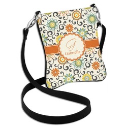 Swirls & Floral Cross Body Bag - 2 Sizes (Personalized)