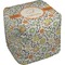 Swirls & Floral Cube Poof Ottoman (Top)