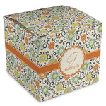 Swirls & Floral Cube Favor Gift Boxes (Personalized)