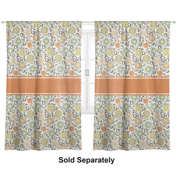 Custom Swirls & Floral Curtain Panel - Custom Size
