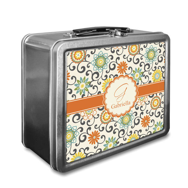 Custom Swirls & Floral Lunch Box (Personalized)
