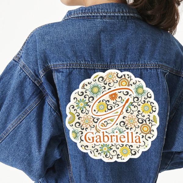 Custom Swirls & Floral Twill Iron On Patch - Custom Shape - 3XL (Personalized)