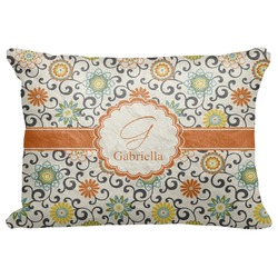 Swirls & Floral Decorative Baby Pillowcase - 16"x12" (Personalized)