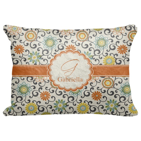 Custom Swirls & Floral Decorative Baby Pillowcase - 16"x12" (Personalized)