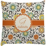 Swirls & Floral Decorative Pillow Case (Personalized)
