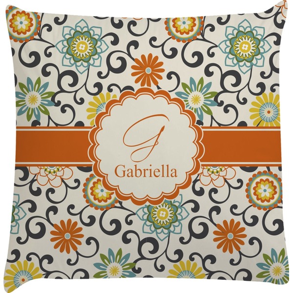 Custom Swirls & Floral Decorative Pillow Case (Personalized)