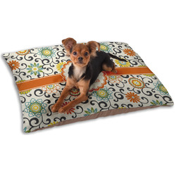 Swirls & Floral Dog Bed - Small w/ Name and Initial