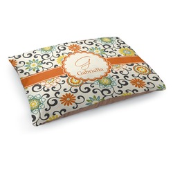 Swirls & Floral Dog Bed - Medium w/ Name and Initial