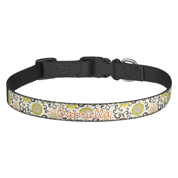 Custom Swirls & Floral Dog Collar - Medium (Personalized)