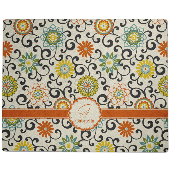 Swirls & Floral Dog Food Mat - Large without Bowls