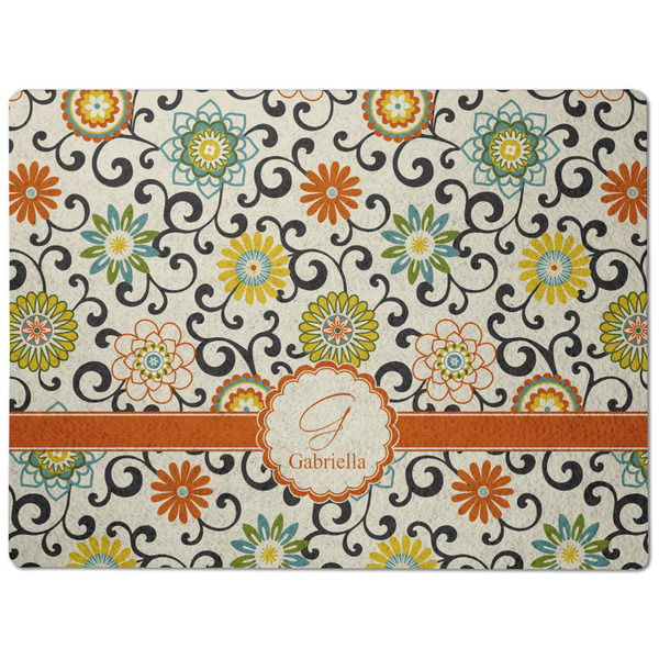 Swirls & Floral Dog Food Mat - Medium without bowls