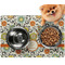 Swirls & Floral Dog Food Mat - Small w/ Name and Initial