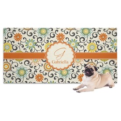 Swirls & Floral Dog Towel (Personalized)