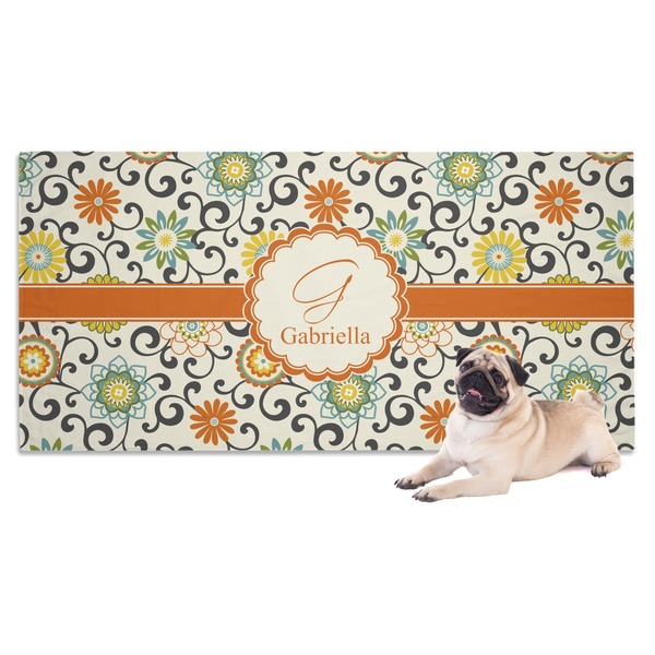 Custom Swirls & Floral Dog Towel (Personalized)