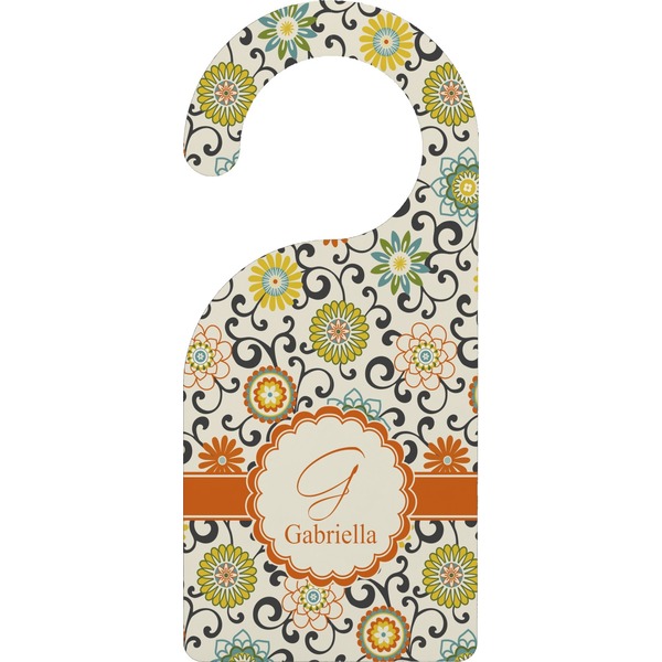 Custom Swirls & Floral Door Hanger (Personalized)