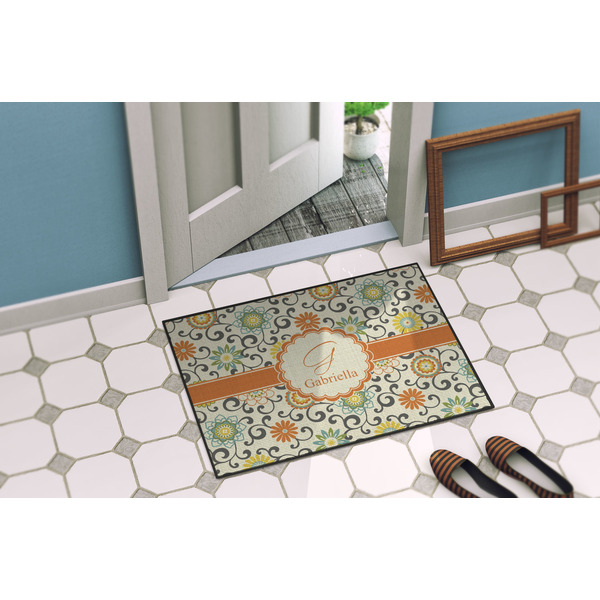 Swirls & Floral Door Mat Lifestyle
