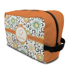 Swirls & Floral Toiletry Bag / Dopp Kit (Personalized)